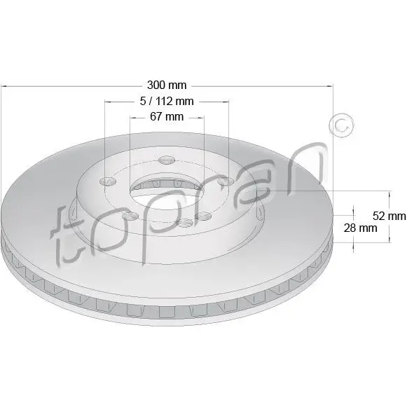 Тормозной диск TOPRAN RVF09 H 409329 1437843919 изображение 0