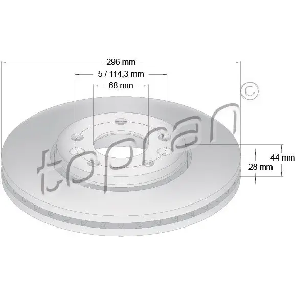 Тормозной диск TOPRAN 208752 1224423390 HQNJ Z изображение 0
