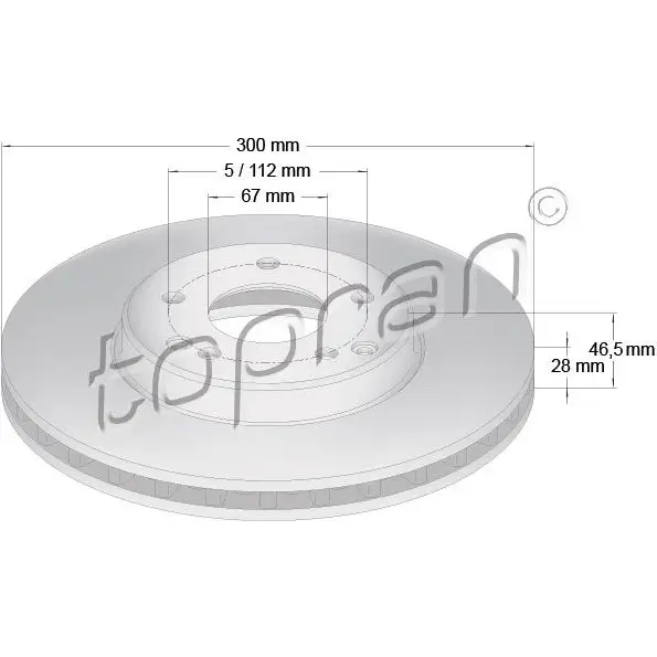 Тормозной диск TOPRAN 2443672 400855 MT6J N