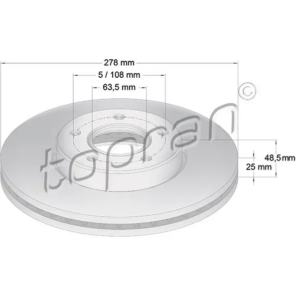 Тормозной диск TOPRAN LC 1GZH 302335 2442497 изображение 0