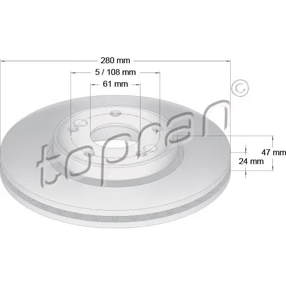 Тормозной диск TOPRAN 700832 1224480596 FQGE 8P изображение 0