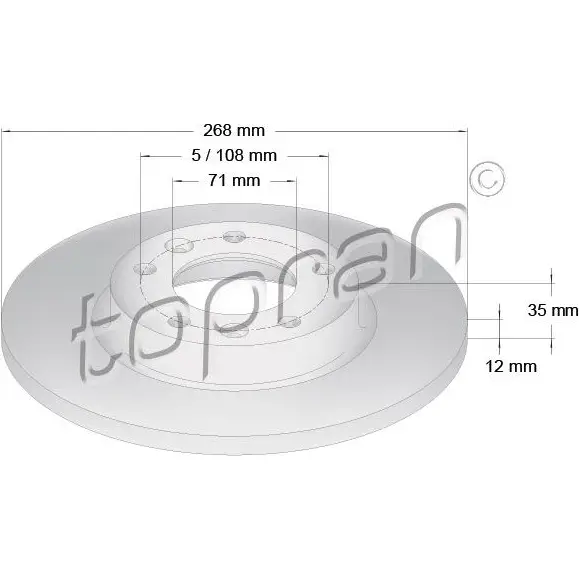 Тормозной диск TOPRAN 1224498202 HS EXXRI 723881 изображение 0