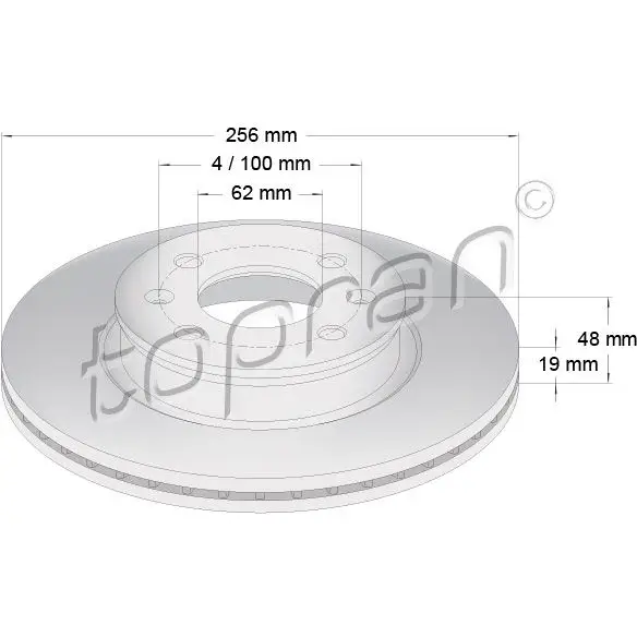 Тормозной диск TOPRAN 820308 0NMGX P2 2450193 изображение 0