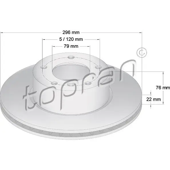 Тормозной диск TOPRAN Q6 OYI 500570 2445431 изображение 0
