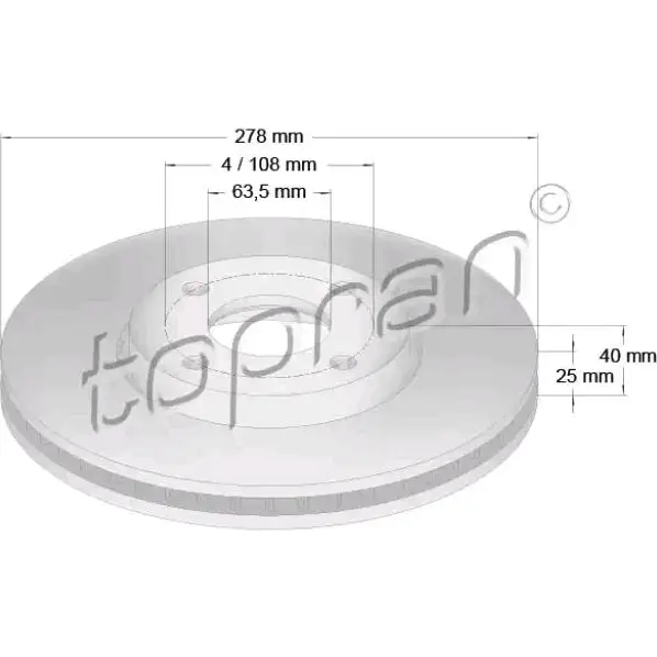Тормозной диск TOPRAN 304886 ATOH R 2443242 изображение 0