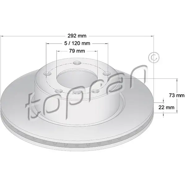 Тормозной диск TOPRAN JMPHV QN 2445691 500945 изображение 0