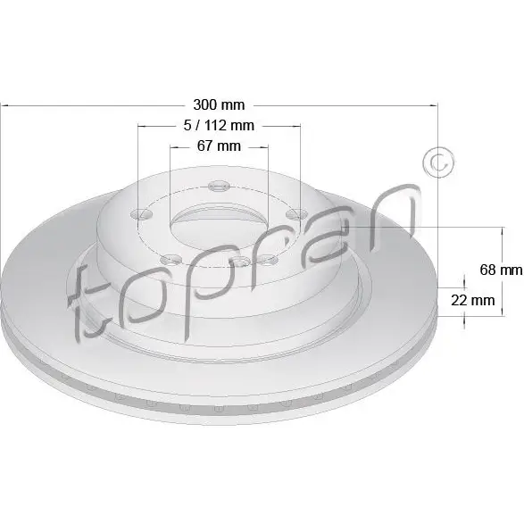 Тормозной диск TOPRAN 2443809 0H6T6Q C 401055 изображение 0