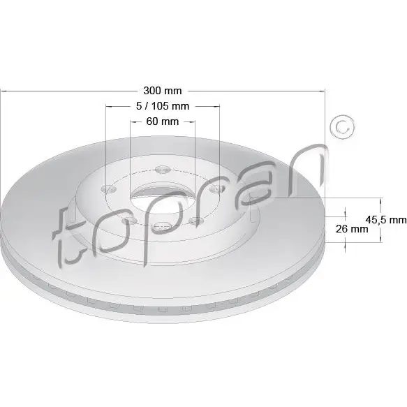 Тормозной диск TOPRAN 1 CH7K 1224421820 208343 изображение 0