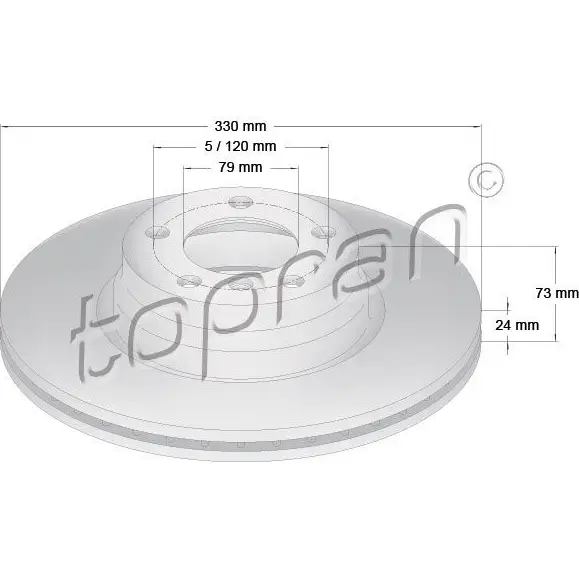 Тормозной диск TOPRAN 503015 1224474868 WT MCPA изображение 0