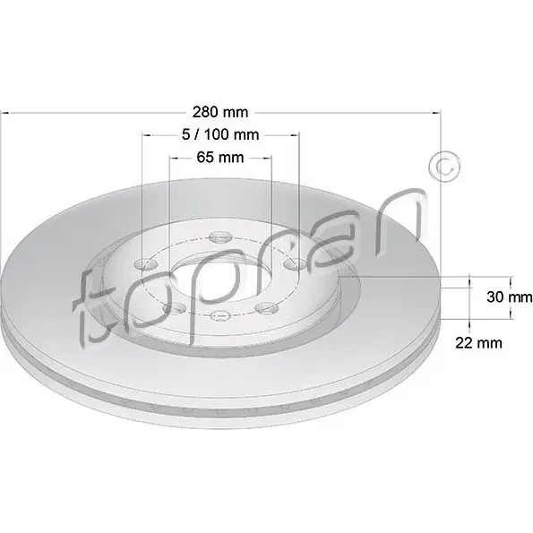 Тормозной диск TOPRAN 103071 S Z1AUN 2433842 изображение 0