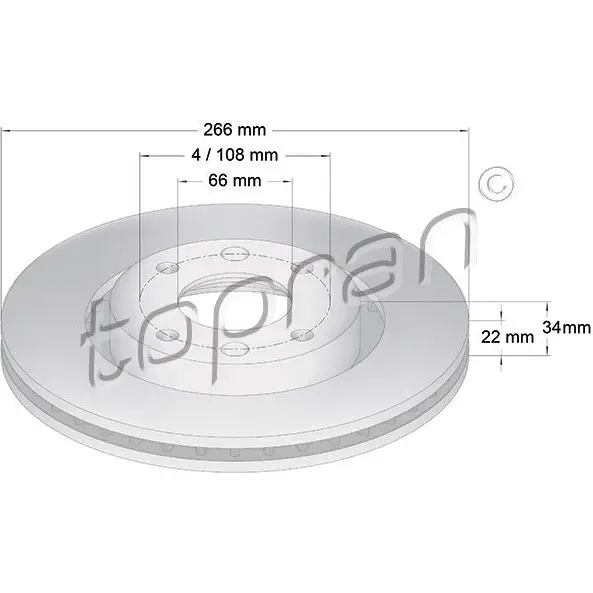 Тормозной диск TOPRAN 720247 2448306 D6 VZHOL изображение 0