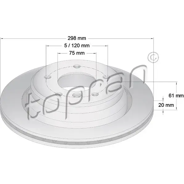 Тормозной диск TOPRAN 500575 OX 2A1LL 2445435 изображение 0