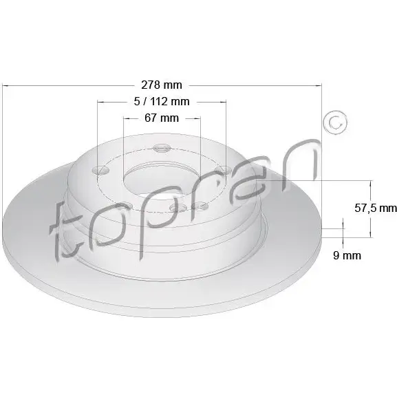 Тормозной диск TOPRAN 401905 Y2U ZHE0 2444308 изображение 0