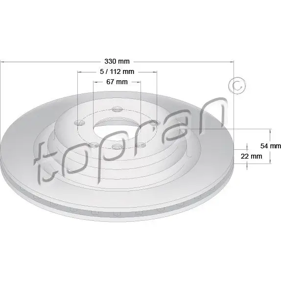 Тормозной диск TOPRAN 409484 1224456642 2V A8P6X изображение 0