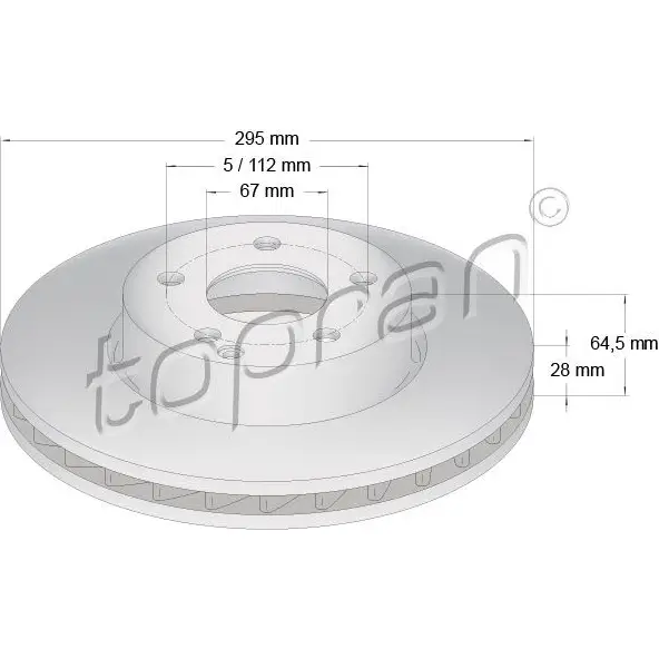 Тормозной диск TOPRAN 2444303 MGE 97 401899 изображение 0