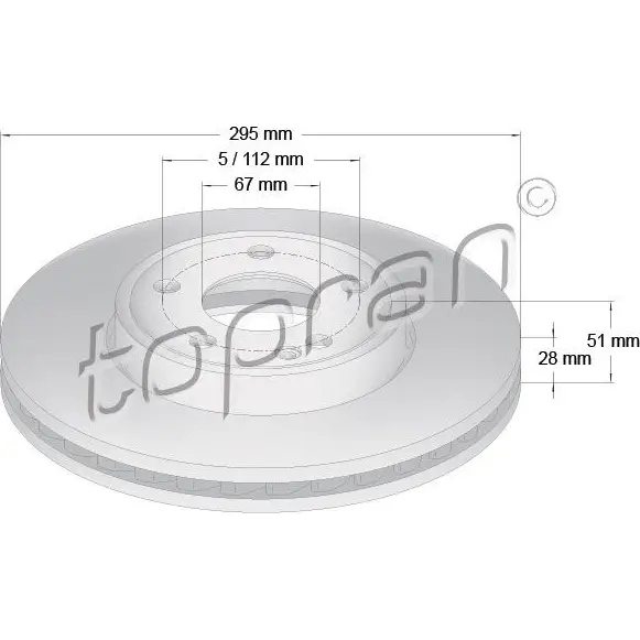 Тормозной диск TOPRAN 1224456618 409477 263KM N5 изображение 0