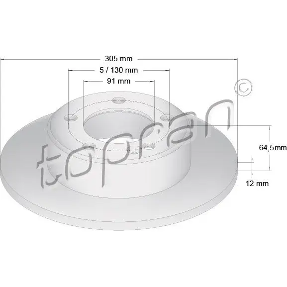 Тормозной диск TOPRAN 208551 G6Q NN 1224422634 изображение 0