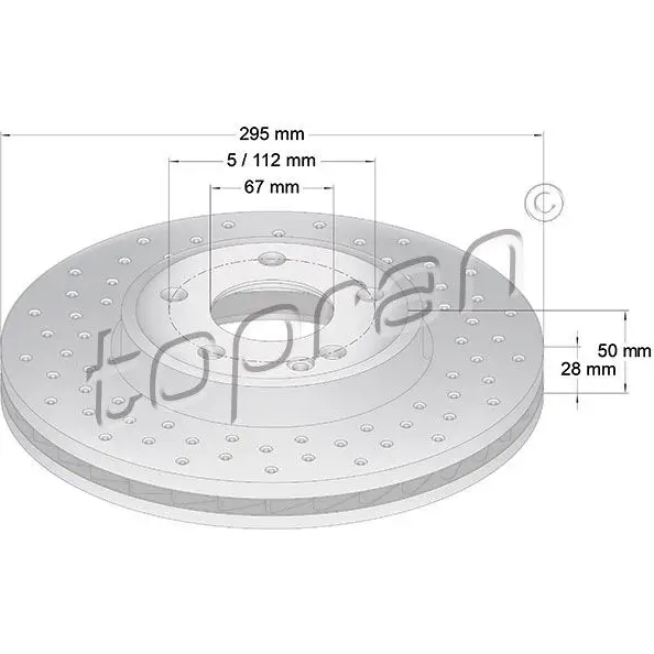 Тормозной диск TOPRAN 408555 2444863 E8U UW изображение 0