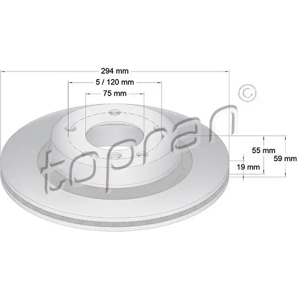 Тормозной диск TOPRAN 2445433 F1 TE3 500573 изображение 0