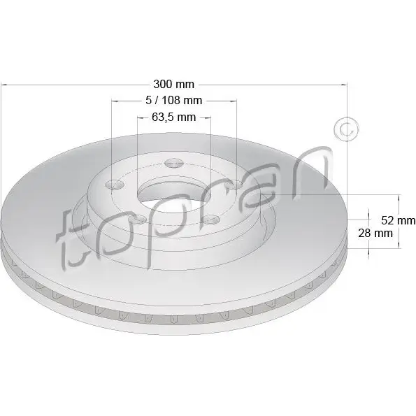 Тормозной диск TOPRAN 2443058 V BBJG 304437 изображение 0