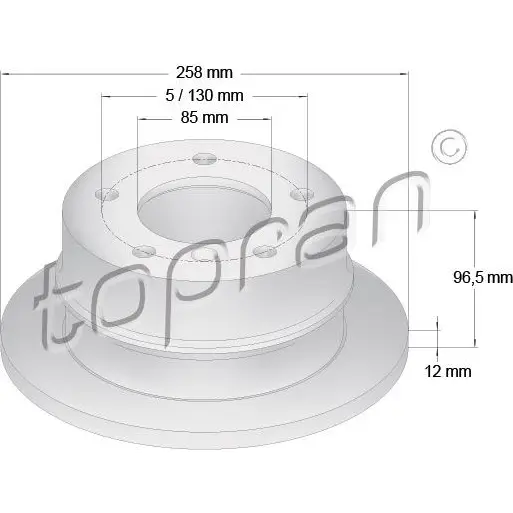 Тормозной диск TOPRAN H 9FY1 2434796 107688 изображение 0