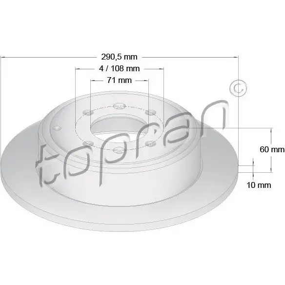 Тормозной диск TOPRAN 722452 2449444 FEQL 5 изображение 0