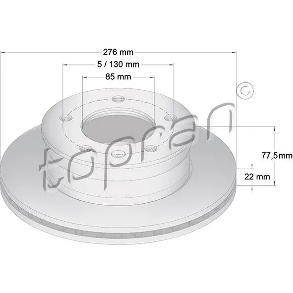 Тормозной диск TOPRAN 107687 QD0 4H4 2434795 изображение 0
