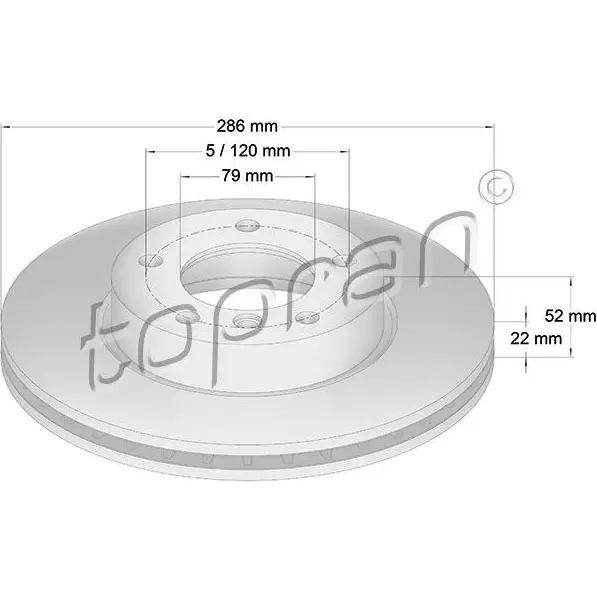 Тормозной диск TOPRAN 2445425 V H0ULK9 500563 изображение 0