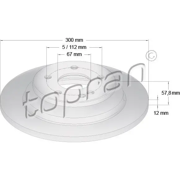 Тормозной диск TOPRAN 1224456348 409330 93 F8U изображение 0
