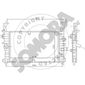 Радиатор охлаждения двигателя SOMORA 1218828895 E362WVX 216040A 2W ZBG