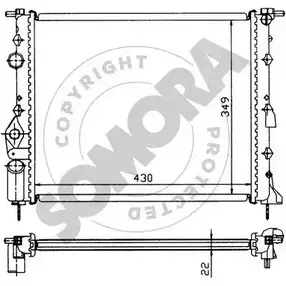 Радиатор охлаждения двигателя SOMORA D6NKF 243040 HY RF1GC 1218830305