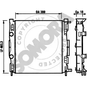 Радиатор охлаждения двигателя SOMORA 1218830397 5WOJ BR TSG68P 243241 изображение 0