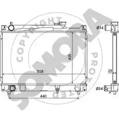 Радиатор охлаждения двигателя SOMORA S4Z7ZP0 1218831971 305040B HU MBIW
