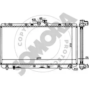 Радиатор охлаждения двигателя SOMORA 314143 1218832653 IA811M 8 QGMG