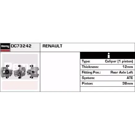 Тормозной суппорт REMY ZXJ LC 4Q34Z82 RAB84353 1220115893 изображение 0