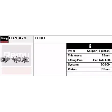 Тормозной суппорт REMY RAB84581 DXF2DB 1220116013 8268 H
