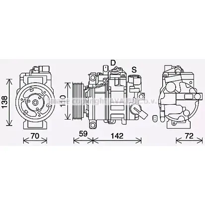 Компрессор кондиционера AVA QUALITY COOLING AIK411 M0L47 AB 1221460979 4045385219827 изображение 0