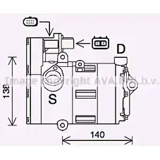 Компрессор кондиционера AVA QUALITY COOLING 1221460985 4I4XWRY V X05K AIK421 изображение 0