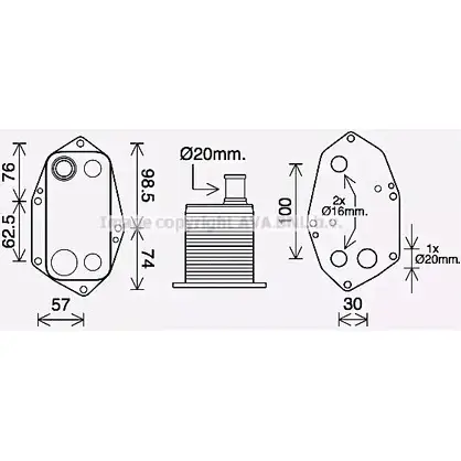 Масляный радиатор двигателя AVA QUALITY COOLING FPF 9K 1221465013 4045385220601 BW3571 изображение 0