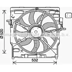 Вентилятор радиатора двигателя AVA QUALITY COOLING UJX9P 3 BW7563 1221465923 28ZGNR изображение 0