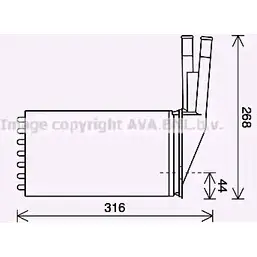 Радиатор печки, теплообменник AVA QUALITY COOLING 4045385220946 1221469853 YYMC T2 CN6313