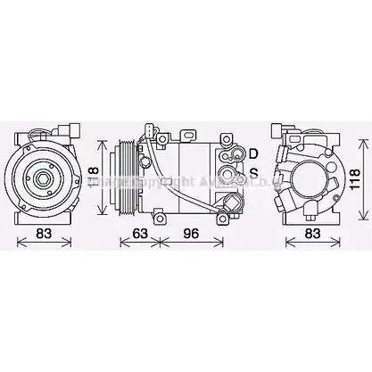 Компрессор кондиционера AVA QUALITY COOLING KAK282 1221498807 4045385219377 561K 3 изображение 0