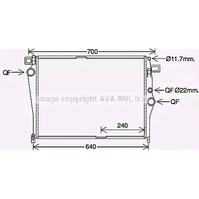 Радиатор охлаждения двигателя AVA QUALITY COOLING HTT IJ MS2703 1221501315 4045385221257 изображение 0