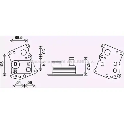 Масляный радиатор двигателя AVA QUALITY COOLING 1221501485 MS3701 0 S2LD 4045385221059