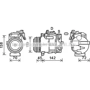 Компрессор кондиционера AVA QUALITY COOLING MSK697 1221503485 4045385219896 W 8XSLFU
