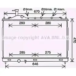 Радиатор охлаждения двигателя AVA QUALITY COOLING MT2262 4045385217526 1221504367 8JL B8WE