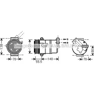 Компрессор кондиционера AVA QUALITY COOLING JY6N N1 4045385221288 OLAK498 1221513045 изображение 0