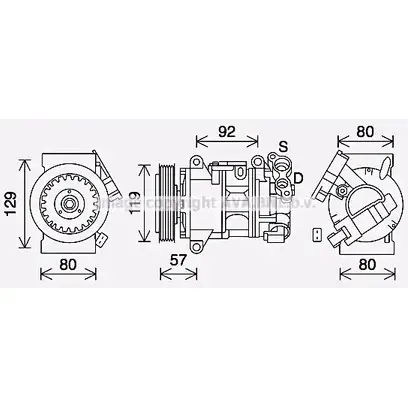 Компрессор кондиционера AVA QUALITY COOLING M778HV N 1221519409 PEK408 048UX изображение 0