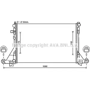 Радиатор охлаждения двигателя AVA QUALITY COOLING 1221522623 KHH JF1 RTA2605 4045385215706 изображение 0