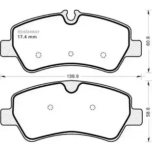 Тормозные колодки, дисковые, комплект MGA O2B 5G 1143 1221667071 06C9GFL изображение 0